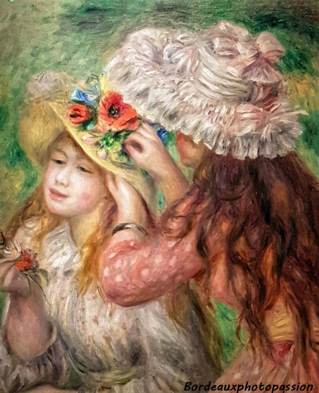 « Chapeaux d’été », 1893, aussi nommé « les deux fillettes » ou « Le chapeau épinglé de Pierre-Auguste Renoir.